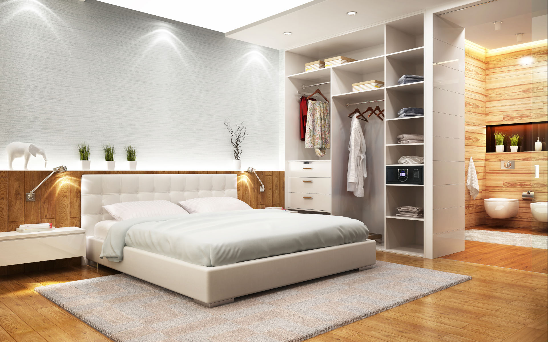 Mormax Modern Led Lighting In Closet And Loc N Go Safe