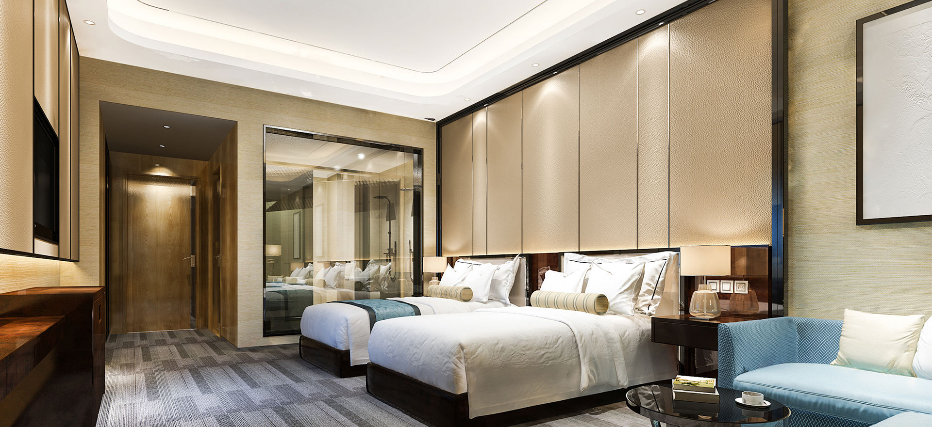 Stylish Hotel Room With Led Lighting